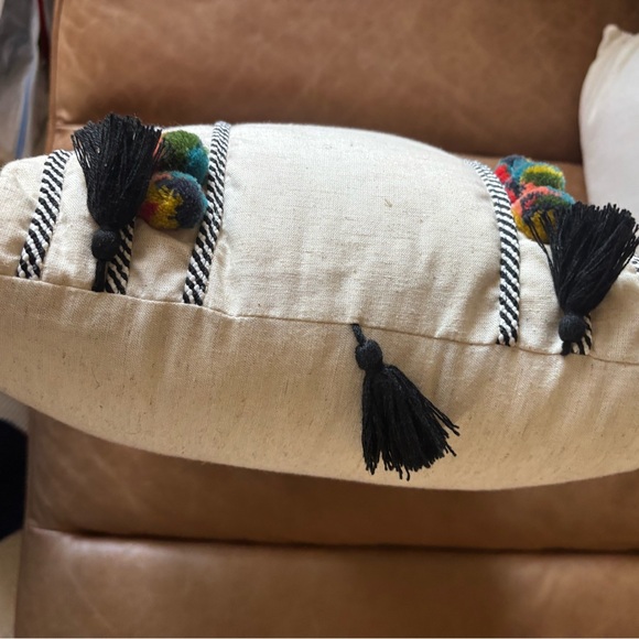 Target Opalhouse Boho Black + White Throw Pillow w/ Tassels - Never Used - Picture 5 of 6